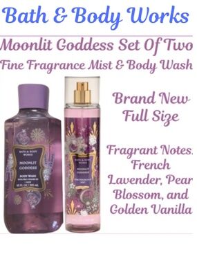 Bath & Body Works Set of 2 - Moonlit Goddess - Body Wash and Fine Fragrance Mist